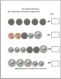 learning money printable worksheets
