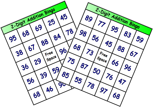 2 digit addition bingo pic 1