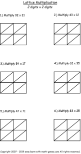 lattice multiplication template free pdf to practice lattice method