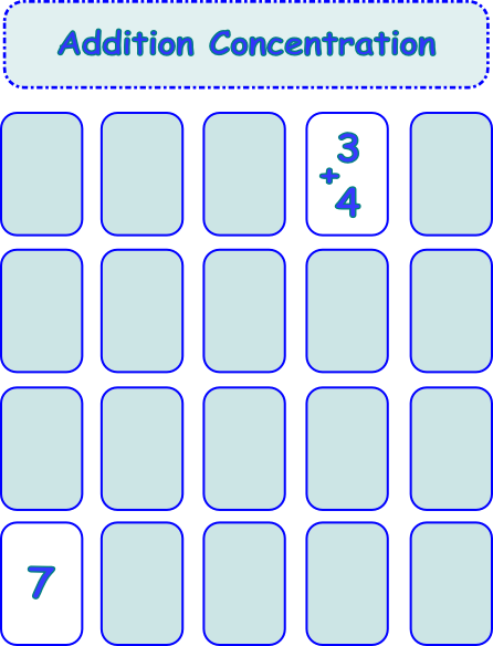 addition concentration game