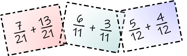 fraction bingo printable addition like denominators pic 1