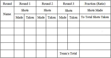 fraction game sheet