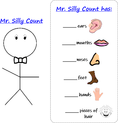mr silly count preschool math activity