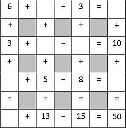 addition crossword puzzle