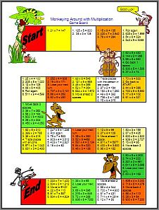 multiplication games for kids game board