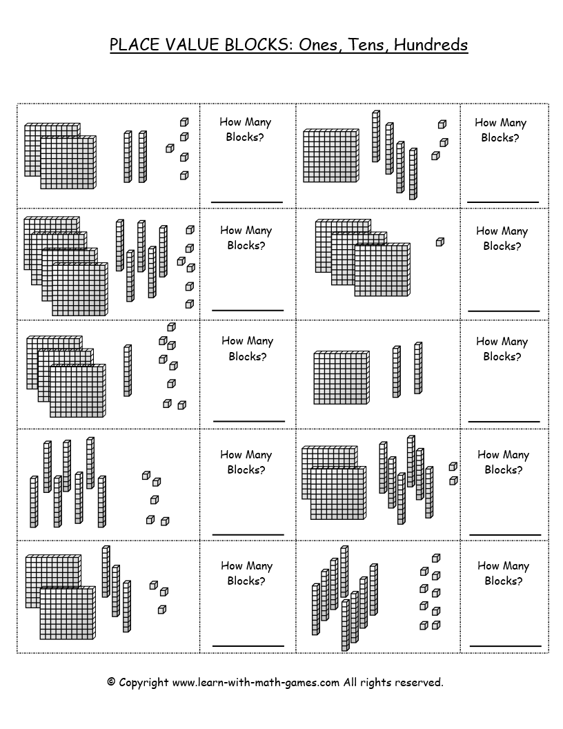 place value 2nd grade activity