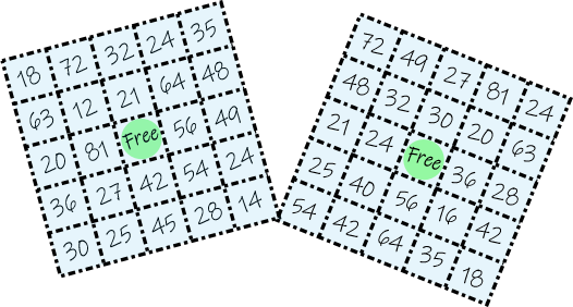 multiplication bingo game printable free pic 1