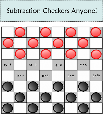 subtraction checker game for elementary